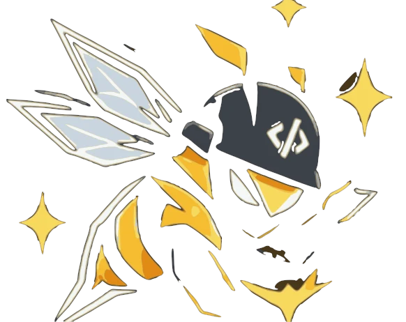 A bee surrounded by sparkles