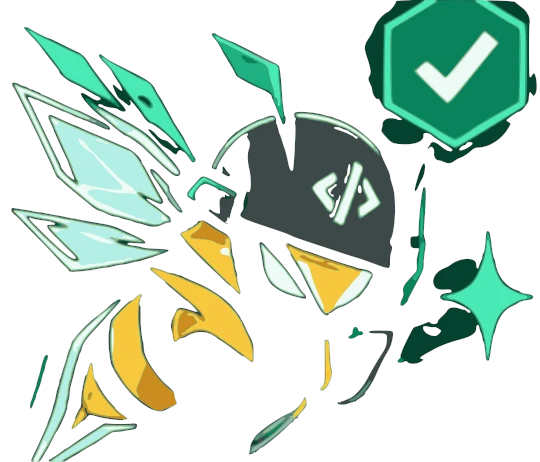 A bee with a green check mark